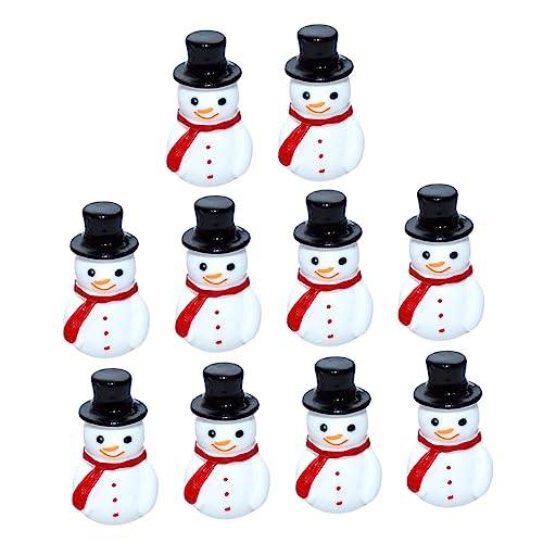 GARVALON Mini Snowman Figurines for Crafts 10 Pack Christmas Snowman Ornaments Xmas Mini Snowman Decor