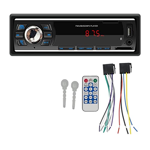 カーラジオ1 Din Bluetooth車 mp3プレーヤー4x45Wマルチメディア自動車 FMラジオステレオオーディオミュージック USB/SDダッシュで aux入力