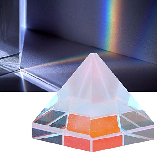 Jacksking Prisma de cubo decorativo com lente de vidro óptico em formato de pirâmide prisma colorido
