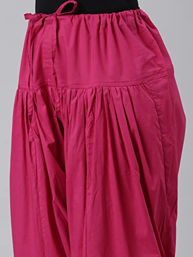 Image of GO COLORS Soft Cotton Salwar for Women | Relaxed Fit, Mid Rise, Ankle Length, Drawstrings