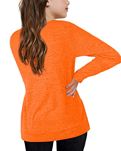 Image of Apbondy Girls Shirts Casual Long Sleeve Crewneck Loose Striped Sweatshirts Pullover Tops