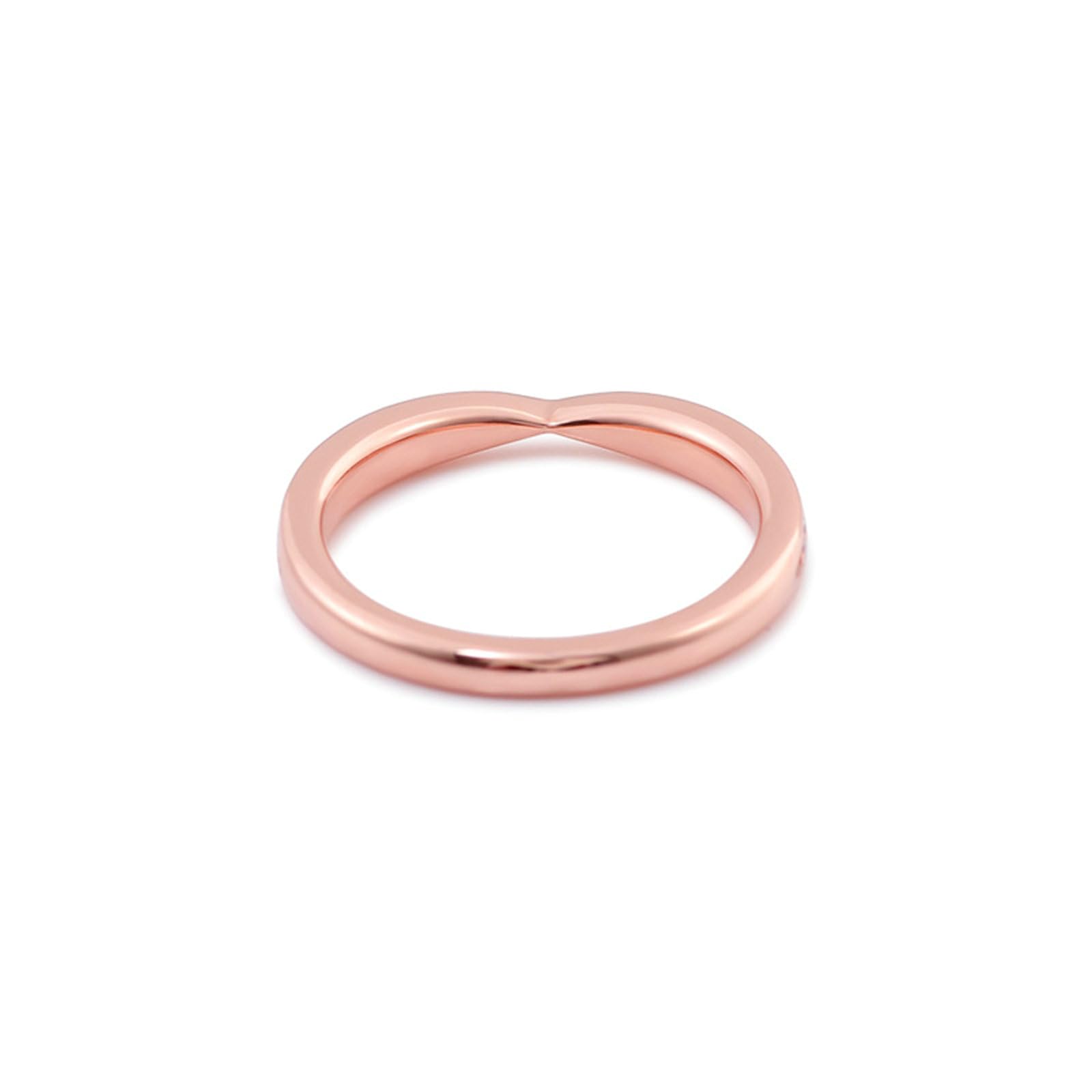 Fede Nuziale, Anelli Donna Matrimonio Oro Rosa 14K Mezza Eternità con Moissanite Rotondo Anello di Fidanzamento Donna Oro Rosa per Promessa