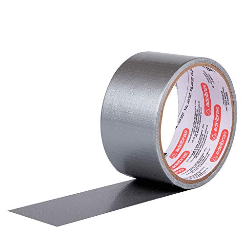 Adelbras Silver Tape Fita Adesiva Reforçada Multiuso de Tecido, Cinza, 48 mm x 5 m