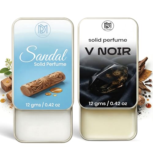 Image of Dr.Mashur Solid Perfume |sandal&V Noir Alcohol Free Wax Perfume Balm, Long Lasting | Pocket Tin 12g, Pack Of 2| Non Greasy Smooth Glide, Travel Friendly Men And Women