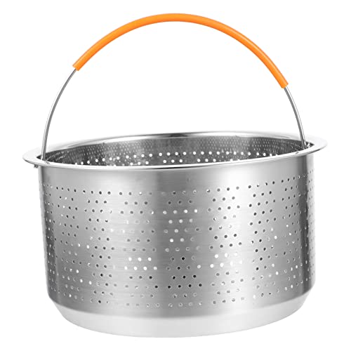 HEALEEP Canasta De Vapor Multifuncional Inoxidable Con Mango Para Cocción Al Vapor Olla De Arroz Para Drenaje y Calentamiento