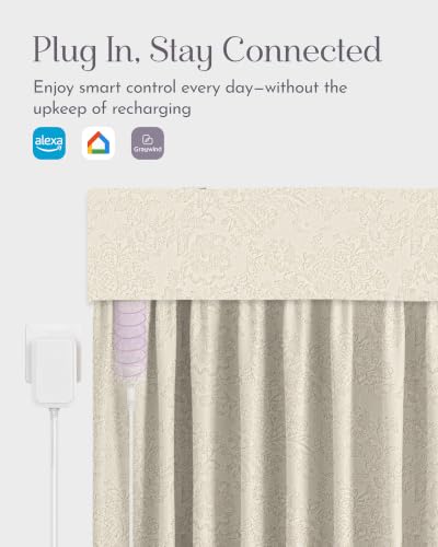 Image of Graywind Motorized Curtains with Track, Room Darkening Smart Curtains, Hardwired Curtains Compatible with Alexa Google Home Remote Control for Large Windows, Custom Drapes Up to 220 inch, Bloom (Beige)