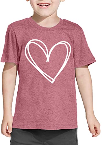 Image of LAZYCHILD Kids Valentine Shirt Girls Valentines Day Shirts Heart Graphic Long Sleeve Striped Tee Tops 5-14 Years