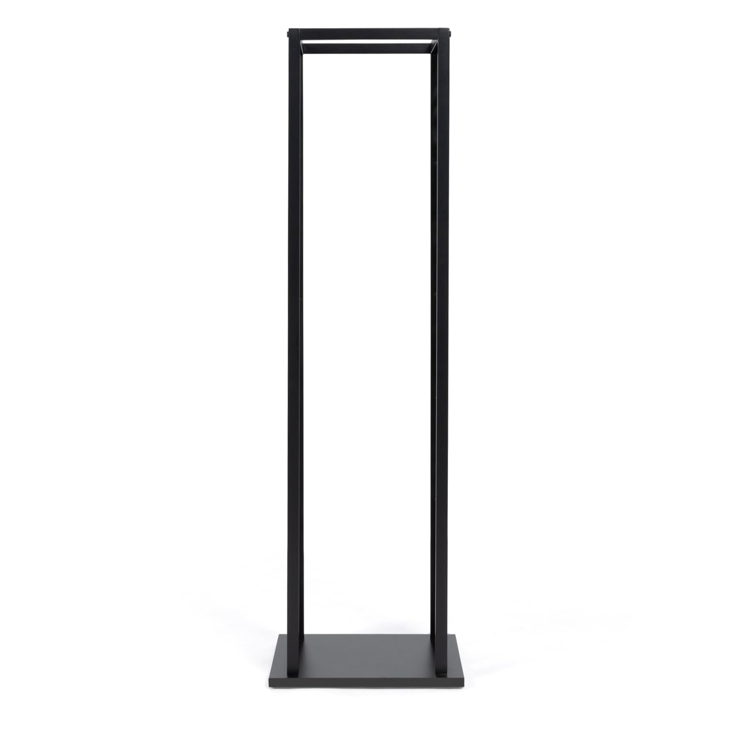 IDMarket - Vertikale Holzablage aus schwarzem Stahl mit Baum-Motiv H.112 cm