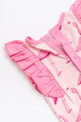 Image of MONICA + ANDY Double Ruffle Romper, 100% Organic Baby Clothes for Girls, Baby Onesie, Newborn, Infant & Toddler Sizes