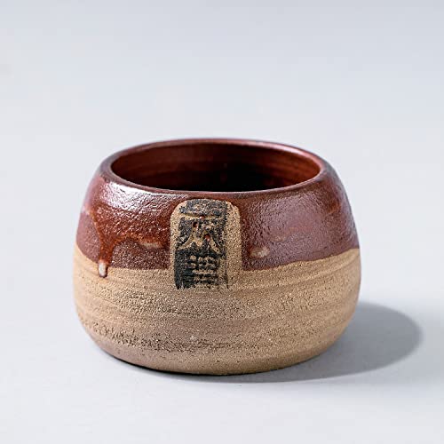 Handmade Rustic Vintage Ceramic cup without handle mug for coffee tea milk Home decor textured maroon glaze