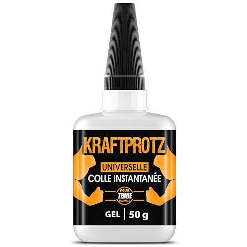 Colle forte gel 50 g – ne coule pas & ultra précise – super glue résistante à l’eau, à la chaleur & aux vibrations – colle universelle plastique, bois,...