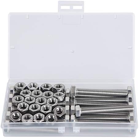 80pcs M6 Nuts and Bolts Set Outer Corner Hexagonal Screws 304 Stainless Steel Hex Bolt Set for Machinery Industry Furniture Toys DIY Fastener