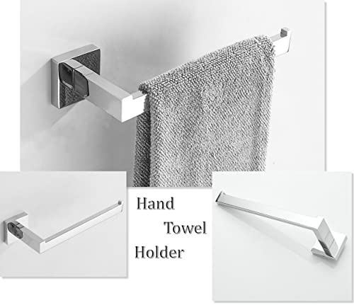SHUNLI Bathroom Accessories Hardware Set 2 Pieces, Hand Towel Holder+Toilet Paper Holder, Chrome - Image 4
