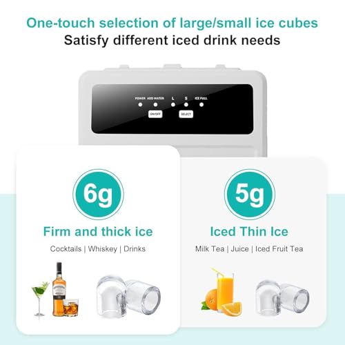Máquina portátil para hacer hielo, 12kg/24h, 2 tamaños miniatura 3