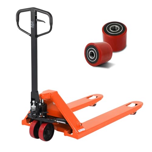 T Tory Carrier Pallet Jack, 5500 Lb. Capacity 27 x 48 Forks Mannual Pallet Truck, Hand Trucks with Replacement Load Wheels