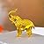 Arikyrist Crystal Elephant Figurine Home Decor, Glass Elephant Statue Gifts for Women Men, Crystal Animals Collectible Figurines Tabletop Decoration Elephant Sculpture with Trunk Up Ornaments (Yellow)