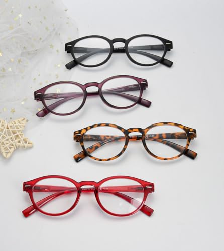 Image of Eyekepper Reading Glasses, Vintage Readers for Women Men, 5 Packs | Mens Ladies Reader Eyeglasses, All-Day Comfort Spring Hinges, Fashion Womens Cheaters, Scratch Resistant for Work /Crafts