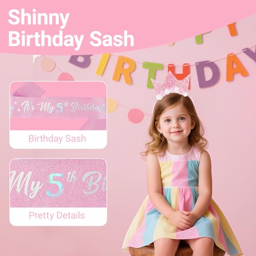 Birthday Tiara Crown with Sash for Party Decorations