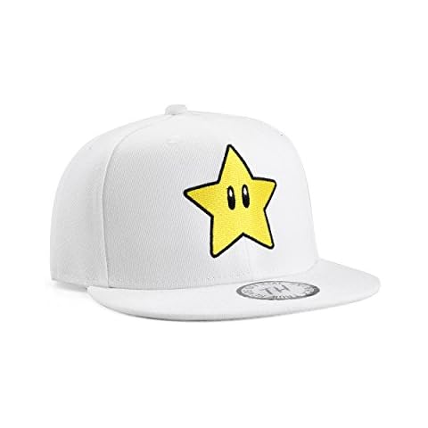 True Heads Super Mario White Snapback Baseball Cap Star Cover