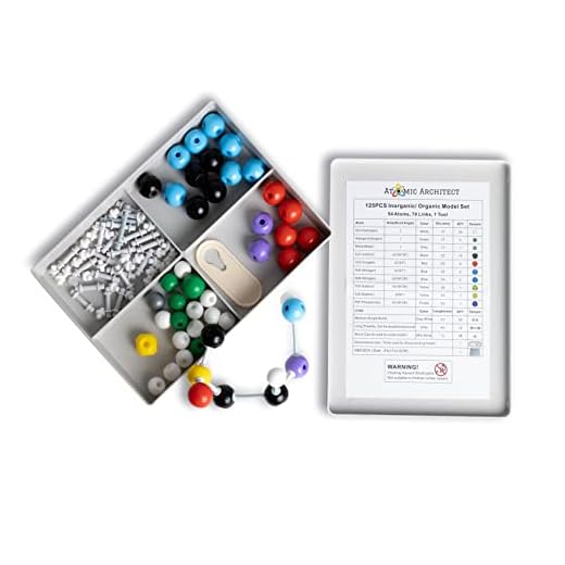 Molecular Model Kit Biochemistry - Chemistry Organic and Inorganic Modeling Students Set (125 Pieces)