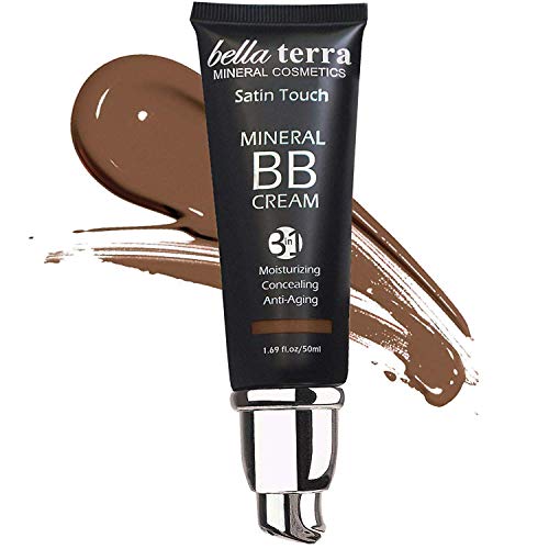 Bellaterra Cosmetics BB Cream – Tinted Moisturizer & Mineral Foundation Makeup, Dark 108 – Lightweight, Oil-Free, Buildable Coverage, Matte Finish, Anti-Aging Concealer, Clean Beauty, 1.69 oz