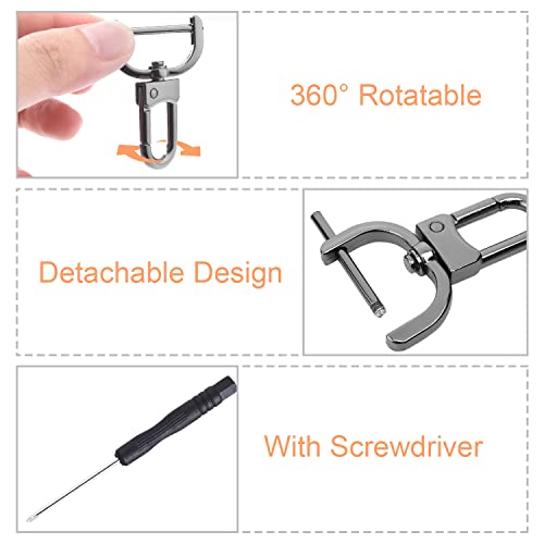 6 Pack 1 Inch Detachable Snap Hook Swivel Clasp, Metal Lobster Claw Clips Clasp with Screwdriver for Replacement Purse Keychain Hardware, Keyring Clip, Pets Collar Accessories (Black) - Thumbnail 6