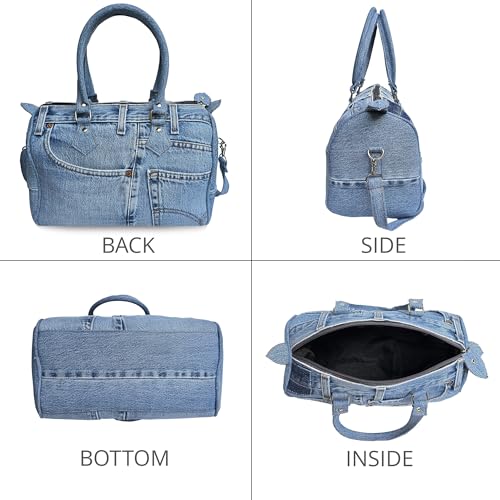 Bolso grande reciclado de mezclilla para mujer 14 pulg miniatura 6