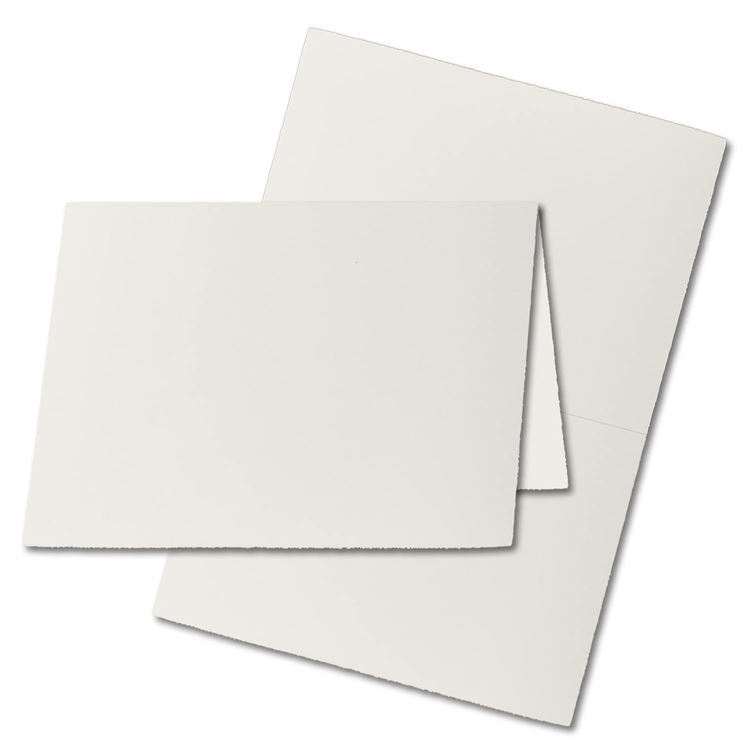 200 x DIN A6 Vintage zestaw kartek składanych z wyściełanych kopert, papier czerpany, 105 x 148 mm, podwójne, naturalna biel, kartki z papieru czerpanego