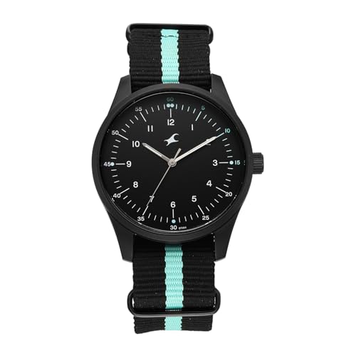 Image of Fastrack Stunners XI with Quartz Analog Black Dial Black Nylon /NATO Strap Watch for Men - 38214NP02