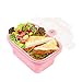 Boîte à repas pliable rectangulaire en silicone - 4 tailles - Passe au micro-ondes - Non toxique et sûr - Pour l'école, le travail, le pique-nique, les voyages - Rose - 350 ml