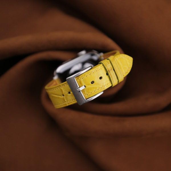 Miniatura 2 de Bands Compatible with Apple Watch Band 49mm 45mm 44mm 42mm 41mm 40mm 38mm Men Woman Alligator Leather Wristband Replacement Band Compatible with