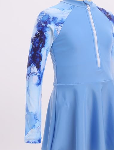 FYMNSI Kids Burkini Swimsuits Girls Baby Modest Muslim Swimwear Long Sleeve Swim Top Pants Hijab 3PCS Bathing Suit Rash Guard4