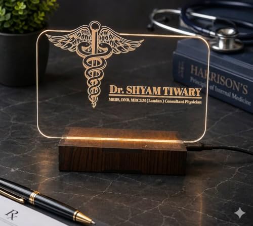 Image of DON'T JUDGE ME CUSTOMISED Doctor Lamp with Doctors Name and Design | Personalized Gift for Doctors (Warm White Color LED Light) (Doctor-1)
