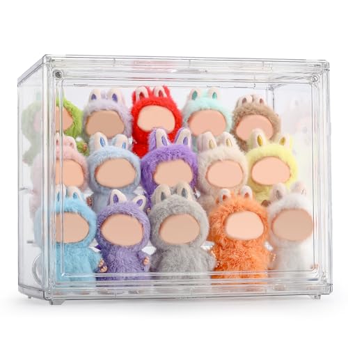 Display Case Compatible with Mini Labubu 4.3 inches Height Acrylic Clear Display Box Shelf for POP MART Labubu Doll Love Series 1 Pack