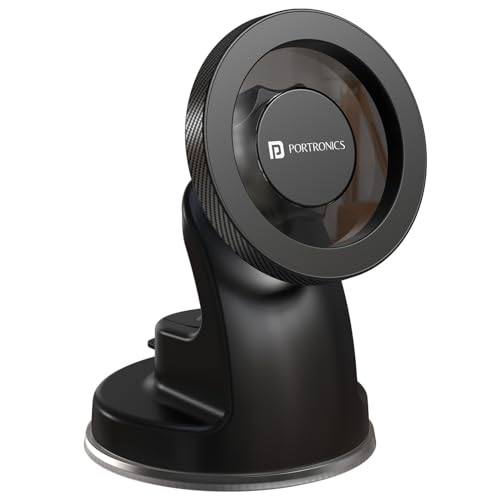 Portronics Clamp M4 Prime Magnetic Car Phone Mount with Strong Su...