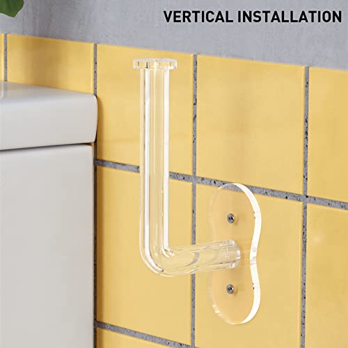Egchi Acrylic Toilet Paper Holder Wall Mount, Modern Bathroom Accessories Clear Tissue Roll Holder #TOP6
