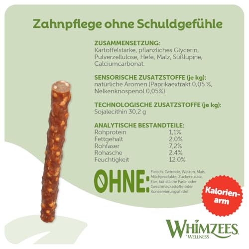 WHIMZEES Veggie-Wurst S, 28 Stück – Größe S, Kaustangen für kleine Hunde zur Zahnpflege, Getreidefrei, Natürlich, ohne Zuckerzusatz