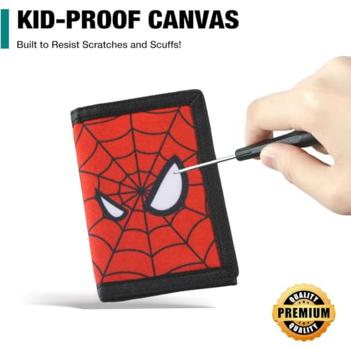 Image of Kids Wallet for Boys Teen, Little Boys Wallet for Kids Ages 4-5-6-7-8-9-10-12, Spider Youth Wallets with Zipper Coin Pocket, Tri Fold Child Childrens Wallet for Christmas Birthday Gift Ideas
