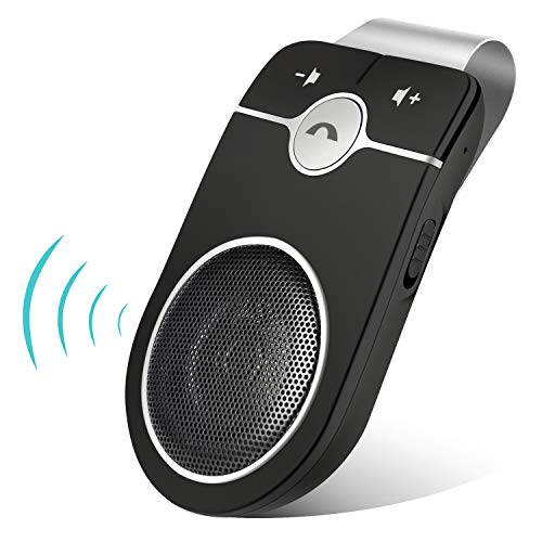 ZFKJERS Car Bluetooth Hands Free Speakerphone, Wireless Car Kit with Visor Clip, Auto