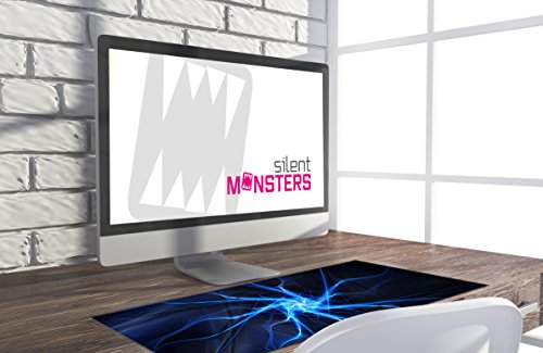 Tappetino Mouse XXL 90 x 40 cm, Grande, Fulmine, con Bordo Cucito, Durevoli, antiscivolo e silenzioso, gioco, ufficio, casa, lavabile, arrotolabile, Tappetini per il Gaming Mousepad - Mousepad - Immagine 1