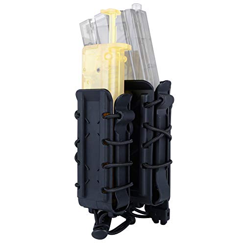 DETECH Pochette Tactique Fastmag 9MM, 45APS, 5,56MM, 7,62MM Pochettes pour Chargeur de Carabine Porte-Chargeur pour Pistolet Airsoft Softshell Molle Mag Carrier, équipement de Chasse Cover