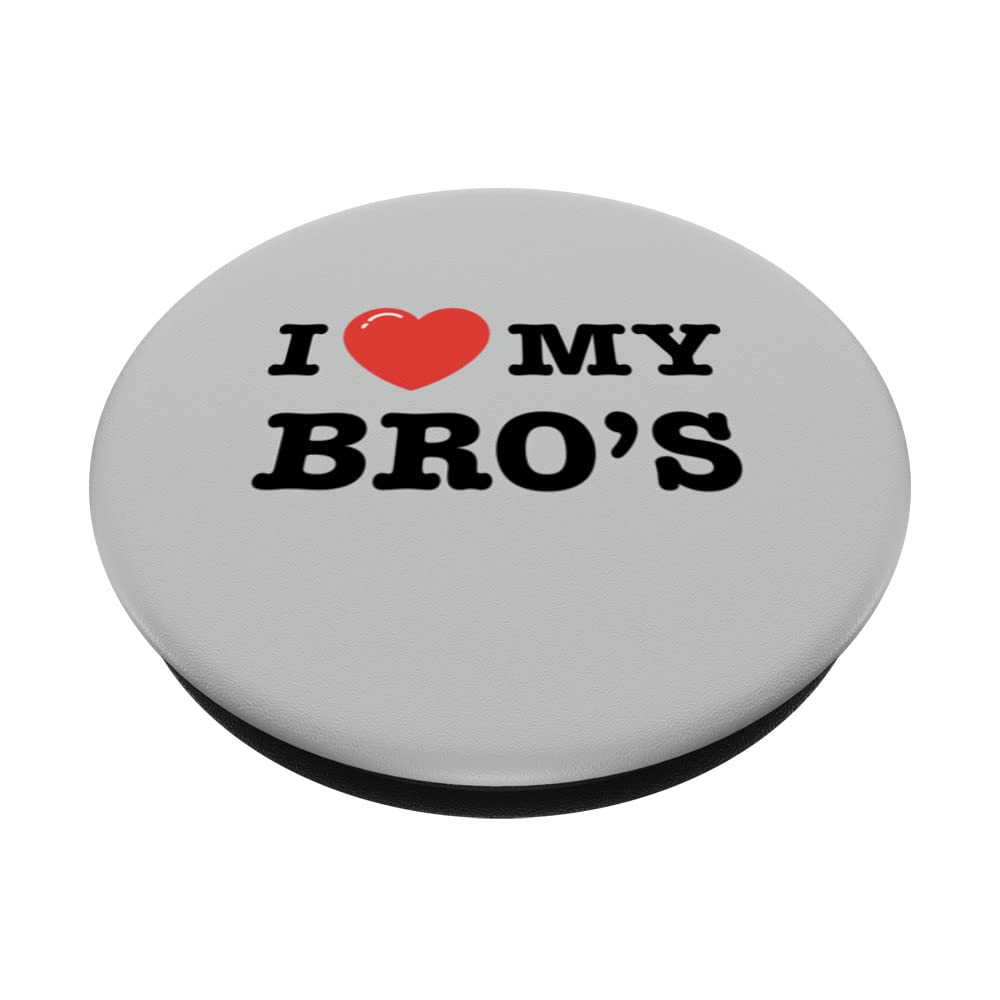 I Love My Bro's - Love Heart PopSockets Swappable PopGrip, Black - Image 2