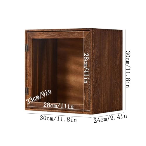 Estantería de madera para proteger tus libros del polvo con puerta acrílica 4