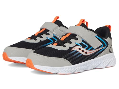 Saucony Kids (Vida) Wind 3 0 AC Sneaker, Black/Grey, 13 Wide US Unisex Big_Kid
