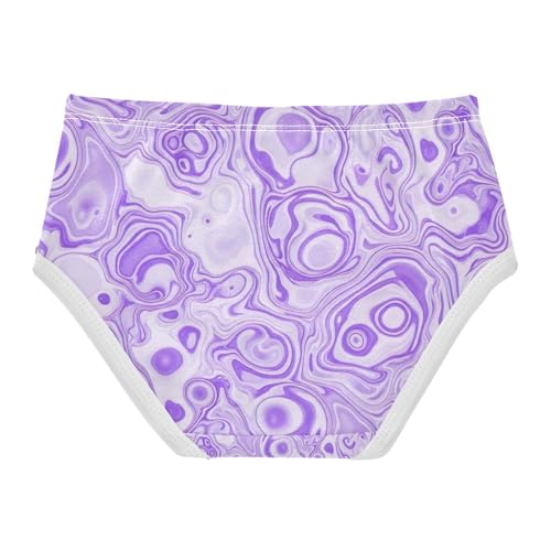 Underwear for Girls, Marble Purple Toddler Girl Briefs, Girls' Cotton Brief Underwear, 2T–8 Years2