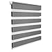 WOLTU DR5520hogr, Doppelrollo, Duo Rollo Klemmfix ohne Bohren, Seitenzugrollo Easyfix, lichtdurchlässig und verdunkelnd, 80x150 cm, Holzlook Grau