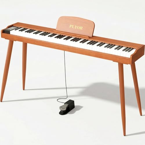 PLYOR 88 Key Digital Piano Keyboard with Stand & Sustain Pedal, Full-Size Semi Weighted Electric...