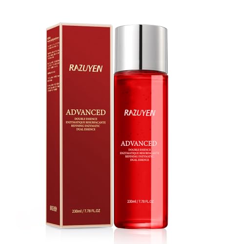 RAZUYEN Exfoliante Brillante Tonico Facial 230ml, Agua de Rosas Facial con Acido Glicolico, Niacinamida y Acido Salicilico, tonico facial piel madura y piel grasa, Minimiza poros y unifica la piel