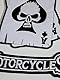 Set mit 2 Aufnähern mit Totenkopf und Motorcycles für Chapter und Biker, für Jacke, Weste und Motorradweste