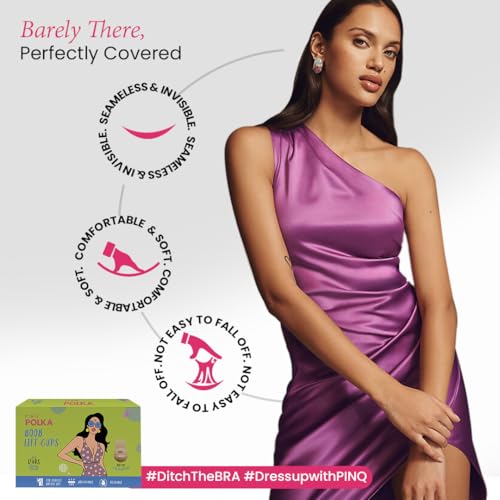 PINQ POLKA Reusable Silicone Bra Lift Cup for Women|Stick on|Invisible Breast Lift Cups |Skin- Friendly Adhesive|Up to 12 Hrs Sticking Capacity|Reusable Cloth Bag|Nude Colour C-... - Image 4